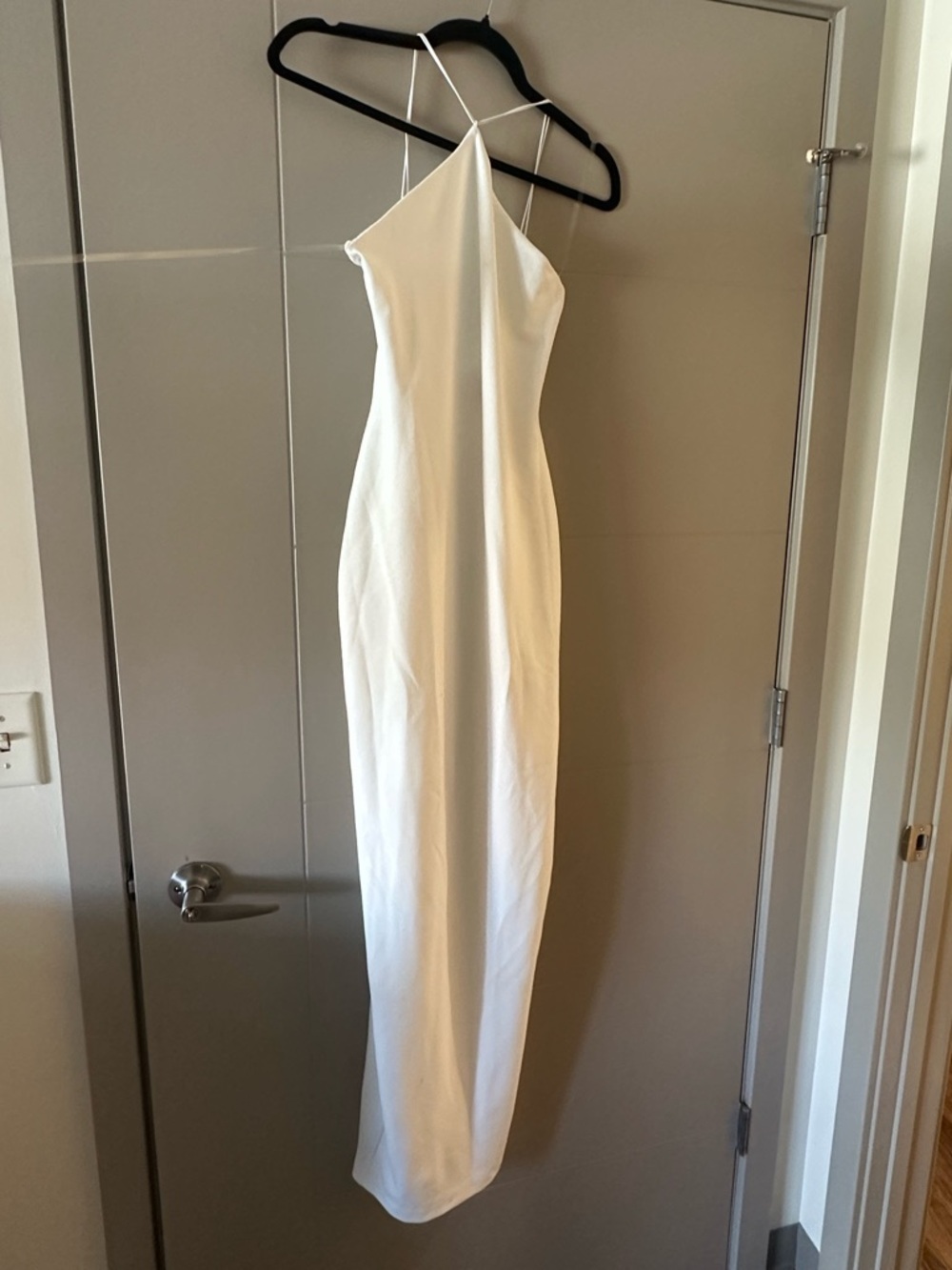 Nookie Elegant White Halter Maxi Dress Size Small